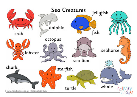 Sea Creature Word Mat