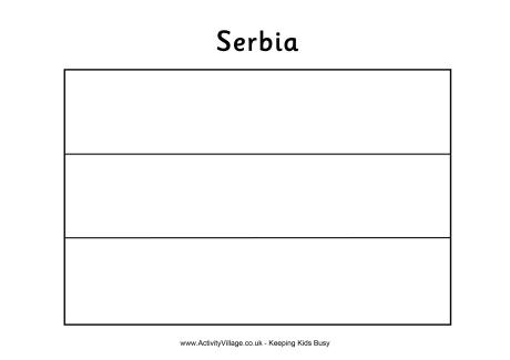 Serbia Flag Colouring Page