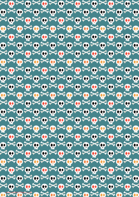 Skull and Crossbones Scrapbook Paper