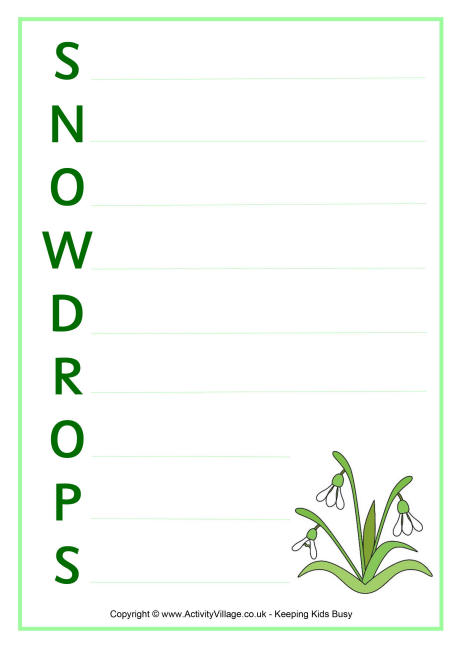 Snowdrops acrostic 