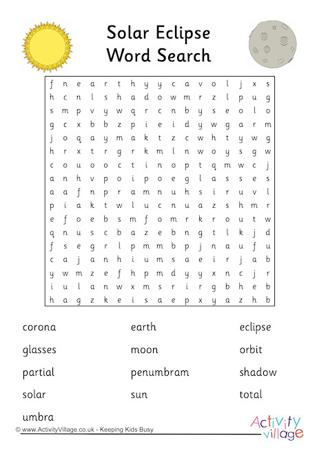 Solar Eclipse Word Search