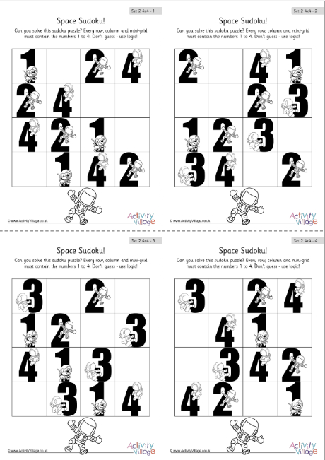 Space sudoku set 2 4x4