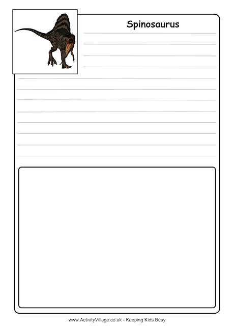 Spinosaurus notebooking page