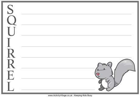 Squirrel acrostic poem printable