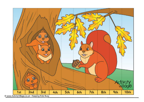 Squirrels jigsaw ordinal numbers