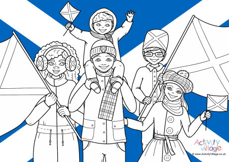 St Andrew's Day colour pop colouring page