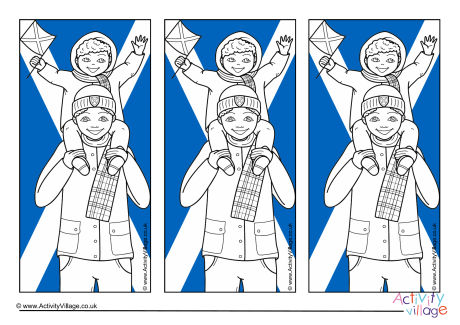 St Andrew's Day colouring bookmarks 2