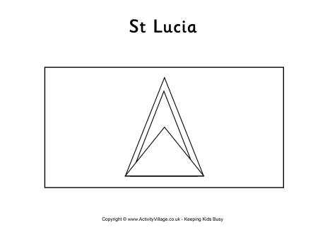 St Lucia flag colouring page