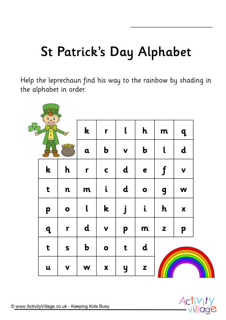 St Patrick's Day stepping stones - alphabet