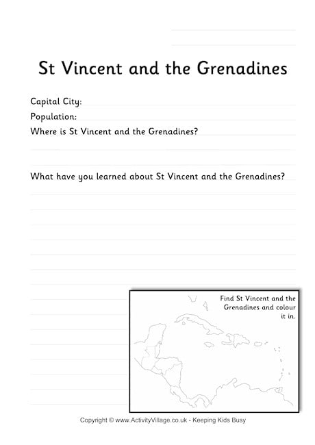 St Vincent and the Grenadines Worksheet