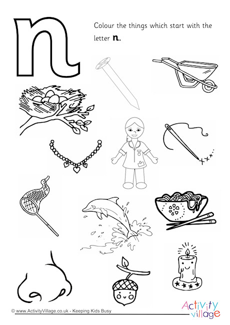 Download Start With The Letter N Colouring Page