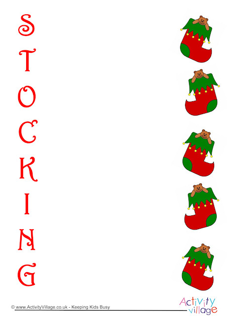 Stocking Acrostic Poem Printable 2