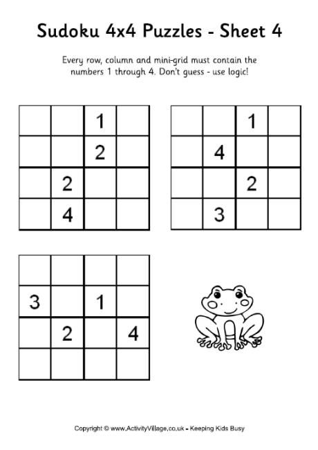 sudoku 4x4 puzzle 4