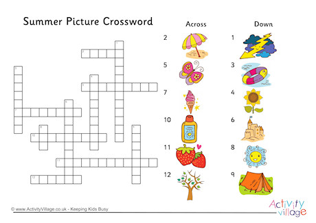 Summer Crossword For Kids