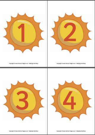 Sun numbers printable