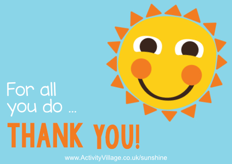 Sunshine thank you poster