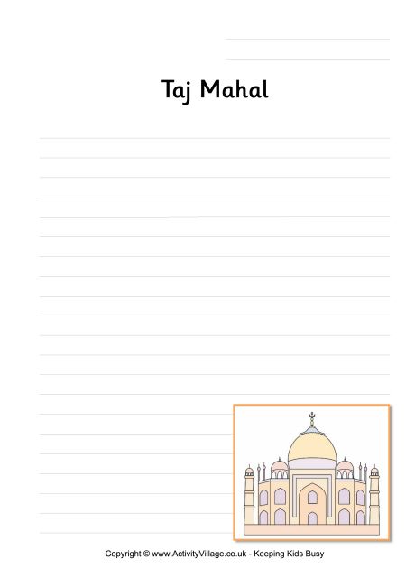 Taj Mahal writing page