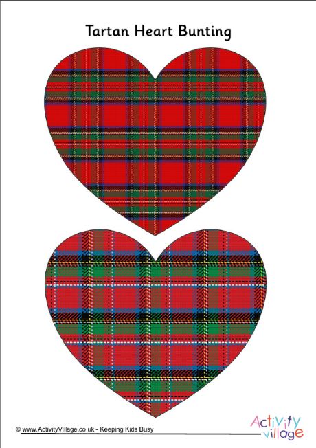 tartan heart bunting