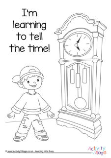 Telling Time Colouring Pages