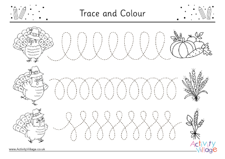Thanksgiving Trace And Colour Page 2 