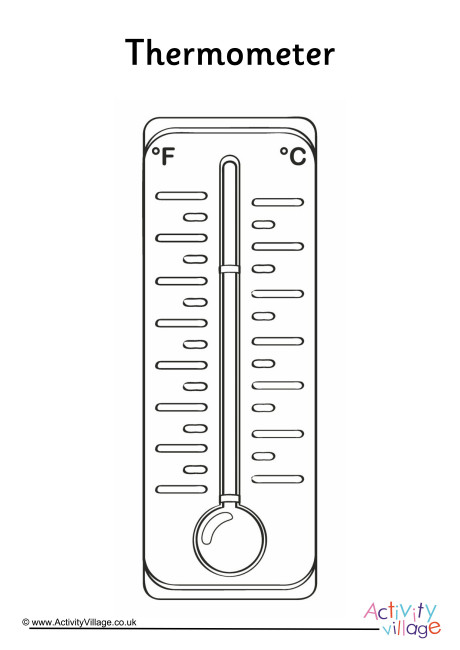 Thermometer Colouring Page