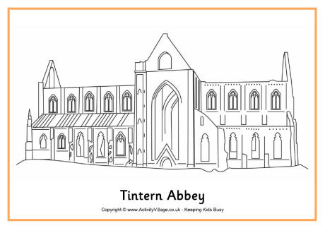 Tintern Abbey colouring page