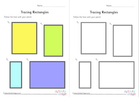 Tracing rectangles worksheets