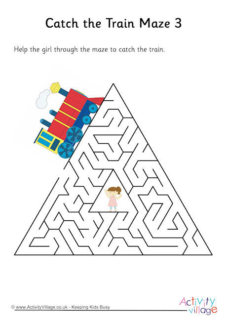 Printable Train Mazes For Kids