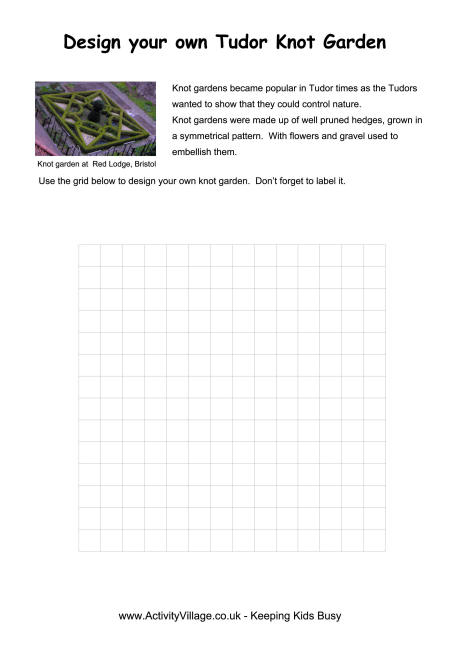 Tudor Knot Garden Worksheet