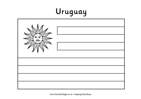 Uruguay Flag Colouring Page