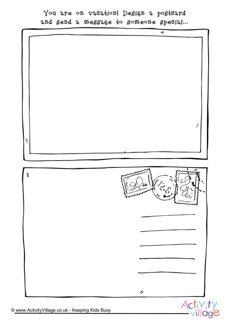 Vacation Postcard Doodle Page
