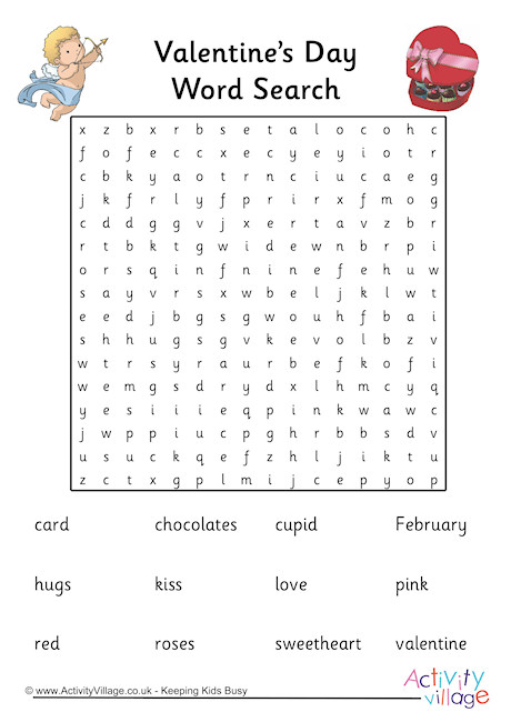 valentines day word search free
