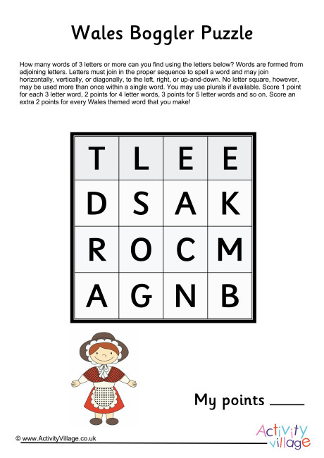 Wales Boggler Puzzle