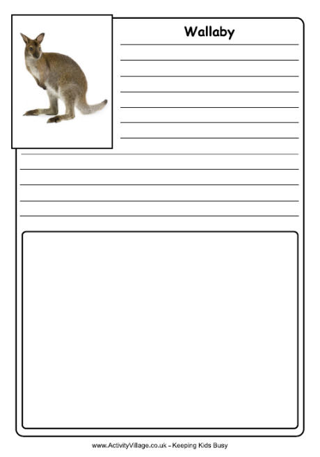 Wallaby notebooking page