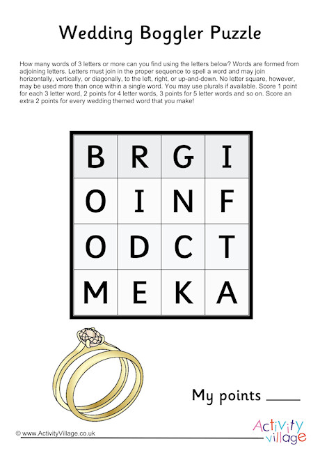 Wedding Boggler Puzzle
