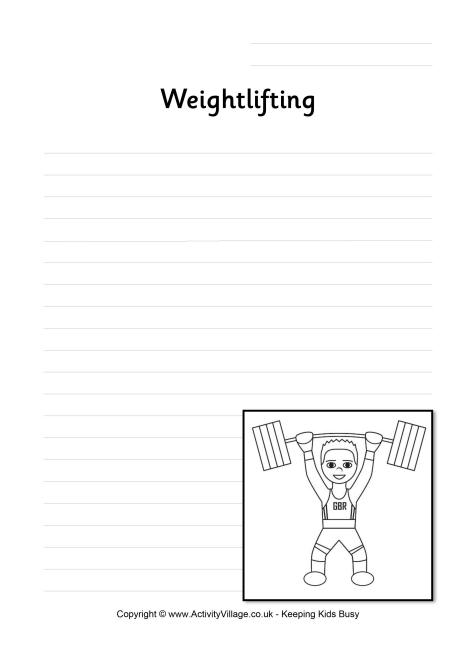 Weightlifting writing page