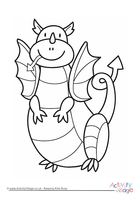 Welsh Dragon Colouring Page