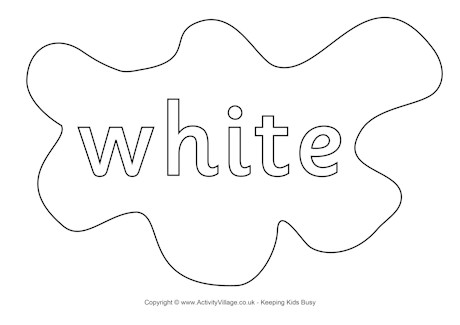 White colouring page splats