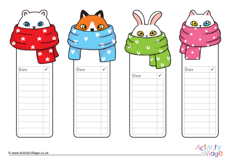 Winter animal bookmarks