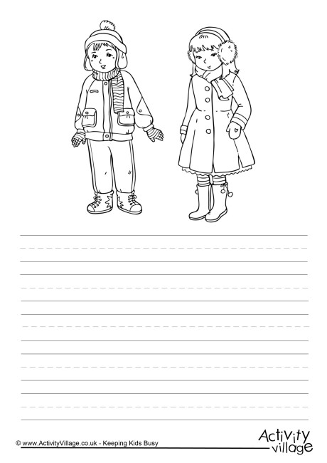 Winter clothes story paper