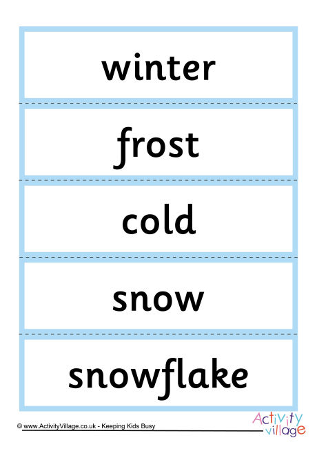 Winter word cards