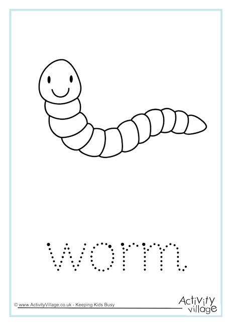 worksheet life animal Tracing Word Worm