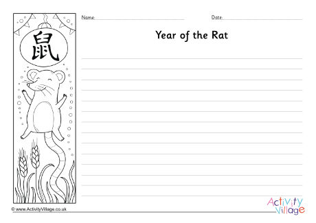 Year of the Rat writing frame 2