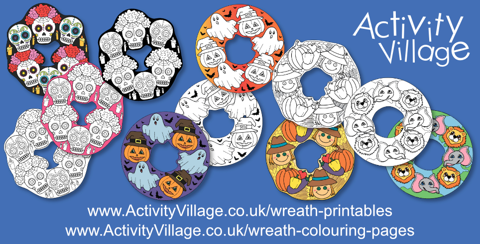 More of our New Wreath Colouring Pages and Printables...