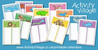 A Fun New Animal Calendar for School Year 2020-2021