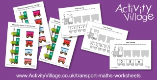New Train Themed Maths Worksheets