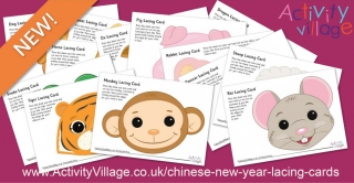 Fun New Chinese New Year Lacing Cards