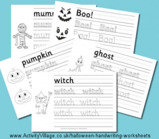 Halloween Handwriting Worksheets