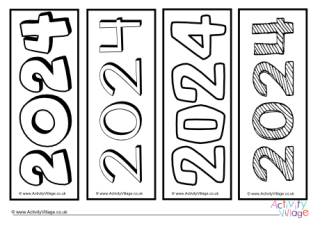 2024 Colouring Bookmarks