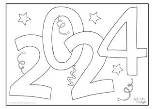 New Year Colouring Pages